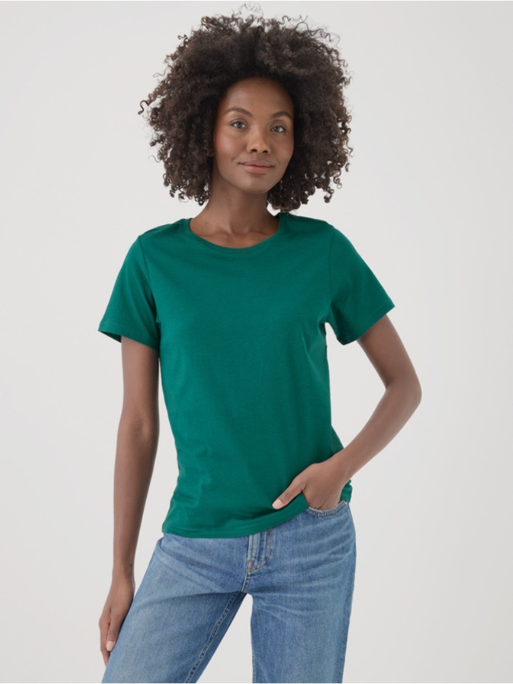 Pact Women's Emerald Softspun Crew Neck Tee S